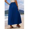 image:imageZeagoo Womens 2026 Boho Floral Skirt Casual Elastic High Waist Maxi Skirts Flowy A Line Beach Long Skirt with Side PocketsBlue Color