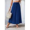 image:imageZeagoo Womens 2026 Boho Floral Skirt Casual Elastic High Waist Maxi Skirts Flowy A Line Beach Long Skirt with Side PocketsBlue Color