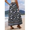 image:imageZeagoo Womens 2026 Boho Floral Skirt Casual Elastic High Waist Maxi Skirts Flowy A Line Beach Long Skirt with Side PocketsBohemian Navy