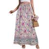 image:imageZeagoo Womens 2026 Boho Floral Skirt Casual Elastic High Waist Maxi Skirts Flowy A Line Beach Long Skirt with Side PocketsBoho Purple Flower