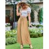 image:imageZeagoo Womens 2026 Boho Floral Skirt Casual Elastic High Waist Maxi Skirts Flowy A Line Beach Long Skirt with Side PocketsCamel