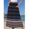 image:imageZeagoo Womens 2026 Boho Floral Skirt Casual Elastic High Waist Maxi Skirts Flowy A Line Beach Long Skirt with Side PocketsDark Blue