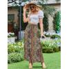 image:imageZeagoo Womens 2026 Boho Floral Skirt Casual Elastic High Waist Maxi Skirts Flowy A Line Beach Long Skirt with Side PocketsEthnic