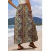 image:imageZeagoo Womens 2026 Boho Floral Skirt Casual Elastic High Waist Maxi Skirts Flowy A Line Beach Long Skirt with Side PocketsEthnic