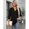image:imageZeagoo Womens 34 Length Sleeve Tops V Neck Tunic Casual Dressy Blouse Floral Printed ShirtsBlack