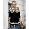 image:imageZeagoo Womens 34 Length Sleeve Tops V Neck Tunic Casual Dressy Blouse Floral Printed ShirtsFloral Black