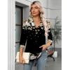 image:imageZeagoo Womens 34 Length Sleeve Tops V Neck Tunic Casual Dressy Blouse Floral Printed ShirtsFloral Black