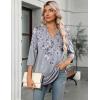 image:imageZeagoo Womens 34 Length Sleeve Tops V Neck Tunic Casual Dressy Blouse Floral Printed ShirtsGray Floral