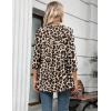 image:imageZeagoo Womens 34 Length Sleeve Tops V Neck Tunic Casual Dressy Blouse Floral Printed ShirtsLeopard Brown