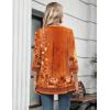 image:imageZeagoo Womens 34 Length Sleeve Tops V Neck Tunic Casual Dressy Blouse Floral Printed ShirtsOrange Floral