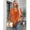 image:imageZeagoo Womens 34 Length Sleeve Tops V Neck Tunic Casual Dressy Blouse Floral Printed ShirtsOrange Floral