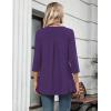image:imageZeagoo Womens 34 Length Sleeve Tops V Neck Tunic Casual Dressy Blouse Floral Printed ShirtsPurple