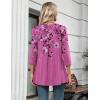 image:imageZeagoo Womens 34 Length Sleeve Tops V Neck Tunic Casual Dressy Blouse Floral Printed ShirtsPurple Floral