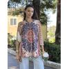 image:imageZeagoo Womens 34 Length Sleeve Tops V Neck Tunic Casual Dressy Blouse Floral Printed ShirtsRed Pattern