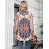 image:imageZeagoo Womens 34 Length Sleeve Tops V Neck Tunic Casual Dressy Blouse Floral Printed ShirtsRed Pattern