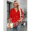 image:imageZeagoo Womens 34 Length Sleeve Tops V Neck Tunic Casual Dressy Blouse Floral Printed ShirtsSnowflake