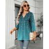 image:imageZeagoo Womens 34 Length Sleeve Tops V Neck Tunic Casual Dressy Blouse Floral Printed ShirtsWillowfloral