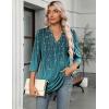 image:imageZeagoo Womens 34 Length Sleeve Tops V Neck Tunic Casual Dressy Blouse Floral Printed ShirtsWillowfloral