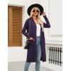 image:imageZeagoo Womens Long Cardigan Sweaters Lightweight Sweater Long Sleeve Open Front Casual Knit Duster Cardigans with PocketDark Purple