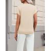 image:imageZeagoo Womens Summer Short Sleeve Tops Crew Neck Pullover Sweaters Cap Sleeve Loose Dressy Casual Blouse Basic ClothesApricot