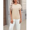 image:imageZeagoo Womens Summer Short Sleeve Tops Crew Neck Pullover Sweaters Cap Sleeve Loose Dressy Casual Blouse Basic ClothesApricot