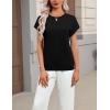 image:imageZeagoo Womens Summer Short Sleeve Tops Crew Neck Pullover Sweaters Cap Sleeve Loose Dressy Casual Blouse Basic ClothesBlack