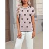 image:imageZeagoo Womens Summer Short Sleeve Tops Crew Neck Pullover Sweaters Cap Sleeve Loose Dressy Casual Blouse Basic ClothesBlack Floraljh455