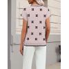 image:imageZeagoo Womens Summer Short Sleeve Tops Crew Neck Pullover Sweaters Cap Sleeve Loose Dressy Casual Blouse Basic ClothesBlack Floraljh455