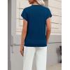 image:imageZeagoo Womens Summer Short Sleeve Tops Crew Neck Pullover Sweaters Cap Sleeve Loose Dressy Casual Blouse Basic ClothesDark Blue