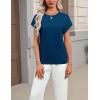 image:imageZeagoo Womens Summer Short Sleeve Tops Crew Neck Pullover Sweaters Cap Sleeve Loose Dressy Casual Blouse Basic ClothesDark Blue