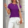 image:imageZeagoo Womens Summer Short Sleeve Tops Crew Neck Pullover Sweaters Cap Sleeve Loose Dressy Casual Blouse Basic ClothesDark Purple