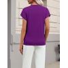 image:imageZeagoo Womens Summer Short Sleeve Tops Crew Neck Pullover Sweaters Cap Sleeve Loose Dressy Casual Blouse Basic ClothesDark Purple
