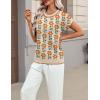 image:imageZeagoo Womens Summer Short Sleeve Tops Crew Neck Pullover Sweaters Cap Sleeve Loose Dressy Casual Blouse Basic ClothesFloral Apricotsf167