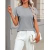 image:imageZeagoo Womens Summer Short Sleeve Tops Crew Neck Pullover Sweaters Cap Sleeve Loose Dressy Casual Blouse Basic ClothesGray
