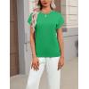 image:imageZeagoo Womens Summer Short Sleeve Tops Crew Neck Pullover Sweaters Cap Sleeve Loose Dressy Casual Blouse Basic ClothesGreen