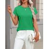 image:imageZeagoo Womens Summer Short Sleeve Tops Crew Neck Pullover Sweaters Cap Sleeve Loose Dressy Casual Blouse Basic ClothesGreen