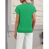 image:imageZeagoo Womens Summer Short Sleeve Tops Crew Neck Pullover Sweaters Cap Sleeve Loose Dressy Casual Blouse Basic ClothesGreen