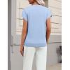 image:imageZeagoo Womens Summer Short Sleeve Tops Crew Neck Pullover Sweaters Cap Sleeve Loose Dressy Casual Blouse Basic ClothesLight Blue
