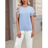 image:imageZeagoo Womens Summer Short Sleeve Tops Crew Neck Pullover Sweaters Cap Sleeve Loose Dressy Casual Blouse Basic ClothesLight Blue