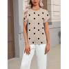 image:imageZeagoo Womens Summer Short Sleeve Tops Crew Neck Pullover Sweaters Cap Sleeve Loose Dressy Casual Blouse Basic ClothesLove Printkhaki Ax72