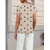 image:imageZeagoo Womens Summer Short Sleeve Tops Crew Neck Pullover Sweaters Cap Sleeve Loose Dressy Casual Blouse Basic ClothesLove Printkhaki Ax72