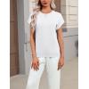 image:imageZeagoo Womens Summer Short Sleeve Tops Crew Neck Pullover Sweaters Cap Sleeve Loose Dressy Casual Blouse Basic ClothesWhite