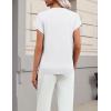 image:imageZeagoo Womens Summer Short Sleeve Tops Crew Neck Pullover Sweaters Cap Sleeve Loose Dressy Casual Blouse Basic ClothesWhite