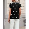image:imageZeagoo Womens Summer Short Sleeve Tops Crew Neck Pullover Sweaters Cap Sleeve Loose Dressy Casual Blouse Basic ClothesWhite Floralblack Jh454