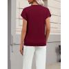 image:imageZeagoo Womens Summer Short Sleeve Tops Crew Neck Pullover Sweaters Cap Sleeve Loose Dressy Casual Blouse Basic ClothesWine Red