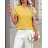 image:imageZeagoo Womens Summer Short Sleeve Tops Crew Neck Pullover Sweaters Cap Sleeve Loose Dressy Casual Blouse Basic ClothesYellow