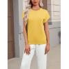 image:imageZeagoo Womens Summer Short Sleeve Tops Crew Neck Pullover Sweaters Cap Sleeve Loose Dressy Casual Blouse Basic ClothesYellow