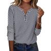 image:imageZeagoo Long Sleeve Shirts for Women Casual V Neck Fall Tops Dressy Summer Work Blouses ClothesHoundstooth