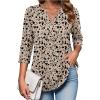 image:imageZeagoo Womens 34 Length Sleeve Tops V Neck Tunic Casual Dressy Blouse Floral Printed ShirtsApricot Black Floral