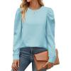 image:imageZeagoo Christmas Long Sleeve Shirts for Women Winter 2025 Ladies Tops and Blouses Casual Fashion ClothingA03  Sky Blue